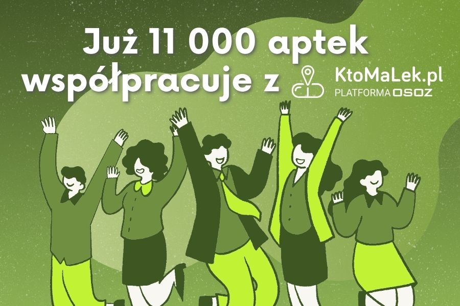 Rysunkowe postaci świętują sukces KtoMaLek.pl.