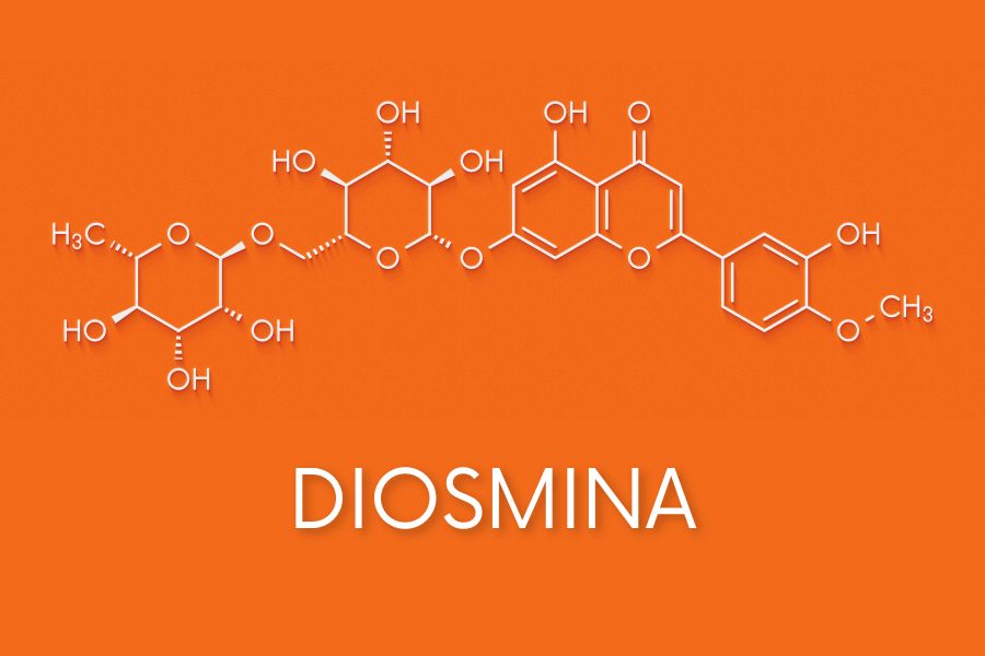 Wzór chemiczny diosminy.