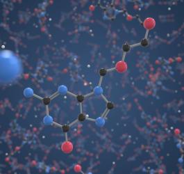 Cząsteczka acyklowiru.