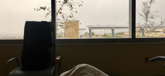 Widok z okna sali szpitalnej.