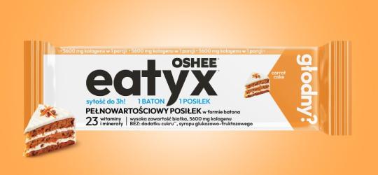 Pełnowartościowy posiłek w formie batona marki Oshee Eatyx.