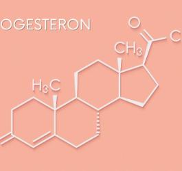 Wzór chemiczny progesteronu.