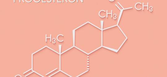 Wzór chemiczny progesteronu.