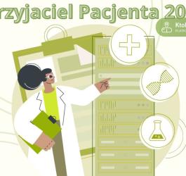 Grafika z okazji przyznania tytułu Przyjaciela Pacjenta roku 2023.