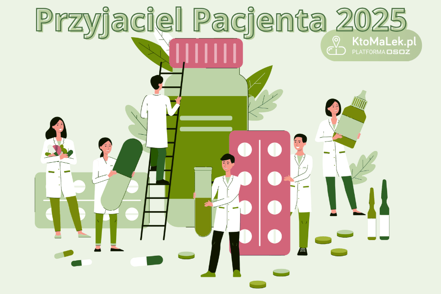Grafika z okazji przyznania tytułu Przyjaciela Pacjenta roku 2025.