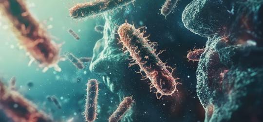 Model 3D bakterii Shigella.