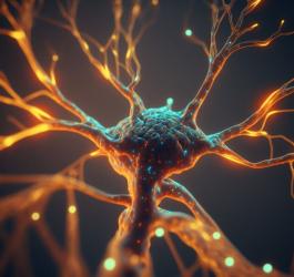 Zbliżenie na fragment układu nerwowego człowieka.