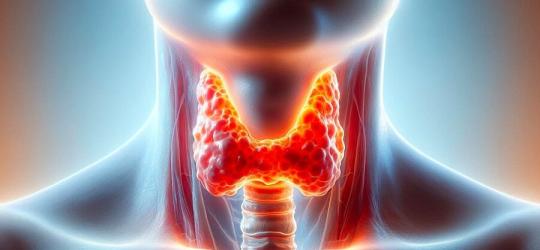 Tyreotoksykoza symbolicznie przedstawiona na modelu 3D.